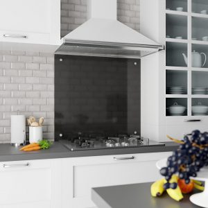 Alasta Pannello para-Schizzi in Vetro temperato Resistente al Calore per Proteggere la Parete dei fornelli in Cucina 40x60 cm Colore Bianco 