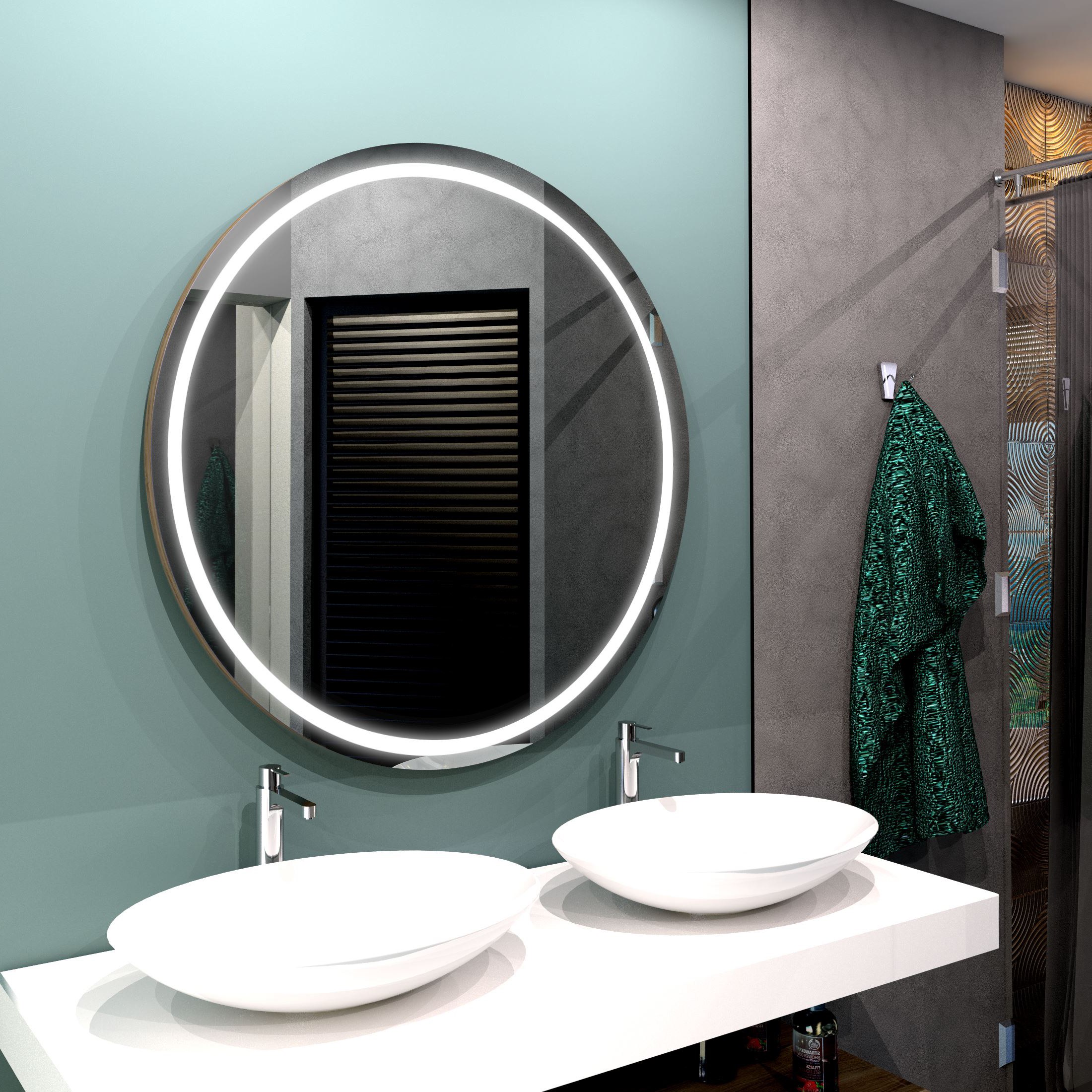 LONDON rotondo ILLUMINATO LED specchio del bagno multi diametro