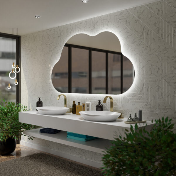 Specchio da bagno a LED Irregolare - CLOUD